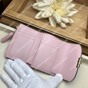 LV Croisette Compact Wallet Damier Ebene canvas w/ grained leather Magnolia - Image 4