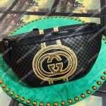 Gucci Gucci-Dapper Dan Belt Bag Black With Gold Pattern