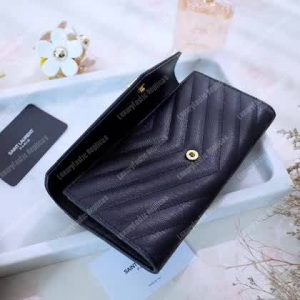 Saint Laurent Monogram Large Flap Wallet Black De Poudre - Image 7