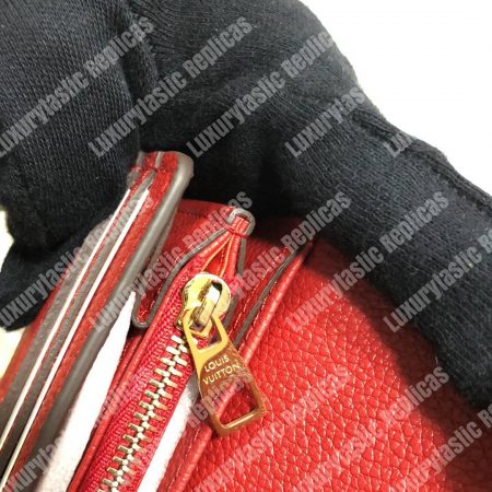 LV Sarah Wallet Monogram Empreinte Leather Scarlet - Image 11