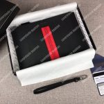 Prada Saffiano And Crocodile Leather Pouch Red