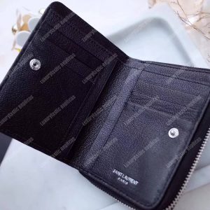 Saint Laurent Compact Zip Around Wallet Black - Image 7