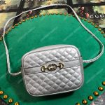 Gucci Mini Laminated Leather Bag Silver