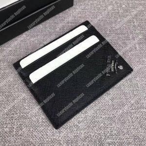 Prada Leather Card Holder Black - Image 3