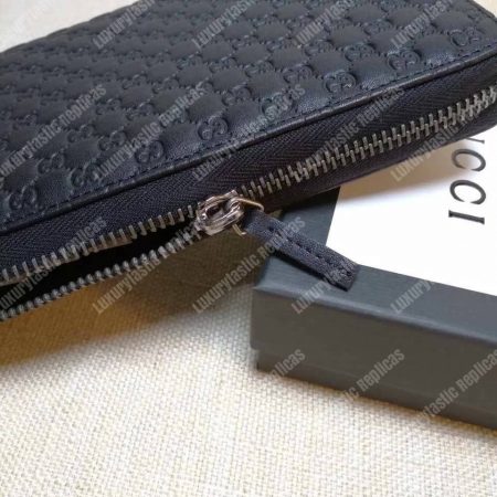 Gucci GG Micro Guccissima Zip Around Wallet Black - Image 3