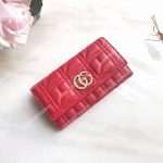 Gucci GG Marmont Quilted Continental Wallet Red