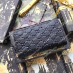 Gucci Signature Zip Around Leather Wallet Black