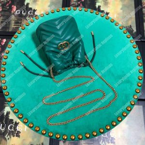 Gucci GG Marmont Mini Bucket Bag Green - Image 3