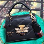 Gucci Queen Margaret Leather Top Handle Bag Black