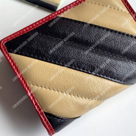 Gucci GG Marmont Card Case Wallet Black Beige - Image 5