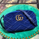 Gucci GG Marmont Velvet Small Shoulder Bag Blue