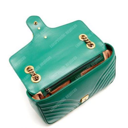 Gucci GG Marmont Medium Matelasse Shoulder Bag Emerald Green - Image 9