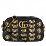 Gucci GG Marmont Animal Studs Shoulder Bag Black