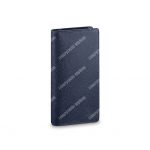 LV Brazza Wallet Taiga Leather Marine Light Blue