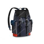 LV Christopher PM Epi Leather Damier Graphite Patchwork Blue