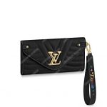 LV New Wave Long Wallet Black