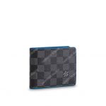 LV Multiple Wallet Damier Graphite Canvas Blue Neon
