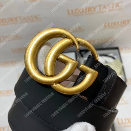 Gucci Black Leather Belt with Double G Buckle - Image 7