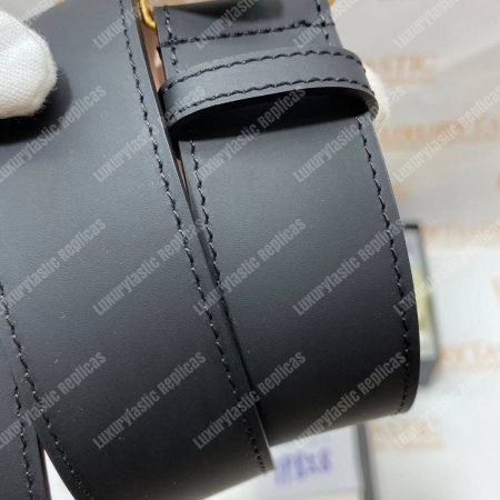 Gucci Black Leather Belt with Double G Buckle - Image 9