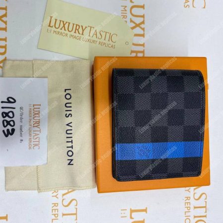 LV Slender Wallet Damier Graphite Blue Stripe - Image 18