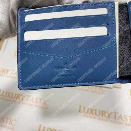 LV Slender Wallet Damier Graphite Blue Stripe - Image 15