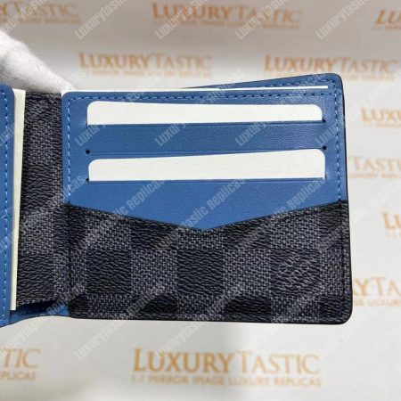 LV Slender Wallet Damier Graphite Blue Stripe - Image 16