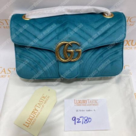 Gucci GG Marmont Velvet Shoulder Bag Blue - Image 10