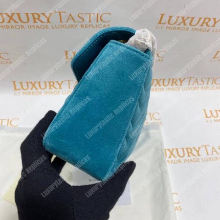 Gucci GG Marmont Velvet Shoulder Bag Blue - Image 13