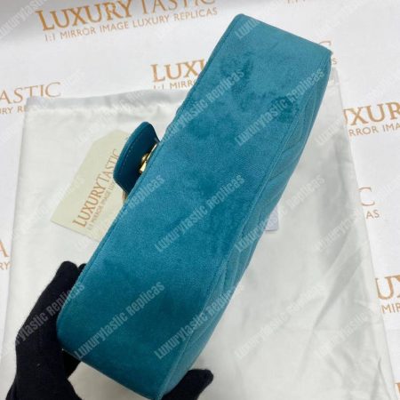 Gucci GG Marmont Velvet Shoulder Bag Blue - Image 15
