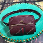 Gucci Ophidia Burgundy Leather Small Belt Bag