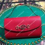 Gucci Zumi Hibiscus Red Smooth Leather Small Shoulder Bag