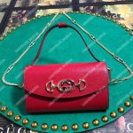 Gucci Zumi Hibiscus Red Smooth Leather Mini Bag