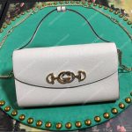 Gucci Zumi White Smooth Leather Small Shoulder Bag