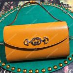Gucci Zumi Yellow Smooth Leather Small Shoulder Bag