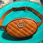 Gucci GG Marmont Cognac Matelassé Leather Belt Bag