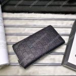 Gucci GG Guccissima Signature Zip Around Wallet Black