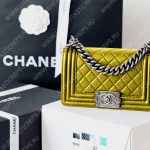 CHANEL BOY HANDBAG Yellow Gold Metallic A67085