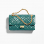 CHANEL 2.55 HANDBAG DARK GREEN A37586 
