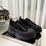ALEXANDER MCQUEEN TREAD SLICK LACE UP SHOES BLACK 604257W4SX1