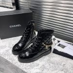 CHANEL SHORT BIKER BOOTS BLACK 1082715