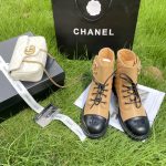 CHANEL PURE LOVE VELCRO ANKLE BOOTS BROWN AND BLACK G39391