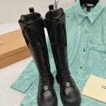 LOUIS VUITTON HIGH LACE-UP BOOTS BLACK 1AAC6T