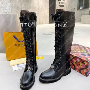 LOUIS VUITTON TERRITORY FLAT HIGH RANGER BOOTS BLACK 1A9H1M - Image 4