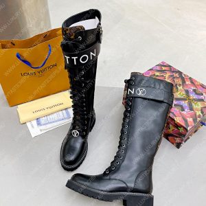 LOUIS VUITTON TERRITORY FLAT HIGH RANGER BOOTS BLACK 1A9H1M - Image 5