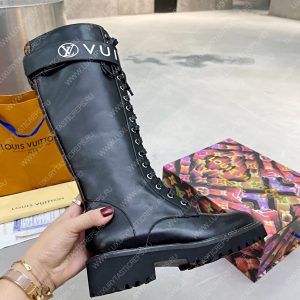 LOUIS VUITTON TERRITORY FLAT HIGH RANGER BOOTS BLACK 1A9H1M - Image 8
