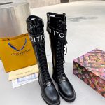 LOUIS VUITTON TERRITORY FLAT HIGH RANGER BOOTS BLACK 1A9H1M