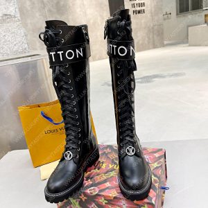 LOUIS VUITTON TERRITORY FLAT HIGH RANGER BOOTS BLACK 1A9H1M - Image 9