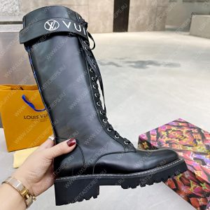 LOUIS VUITTON TERRITORY FLAT HIGH RANGER BOOTS BLACK 1A9H1M - Image 4