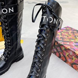 LOUIS VUITTON TERRITORY FLAT HIGH RANGER BOOTS BLACK 1A9H1M - Image 6