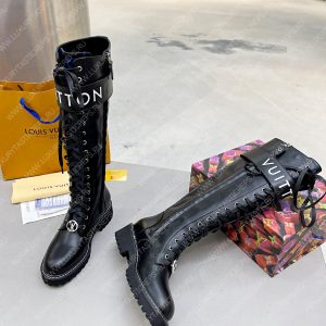 LOUIS VUITTON TERRITORY FLAT HIGH RANGER BOOTS BLACK 1A9H1M - Image 9